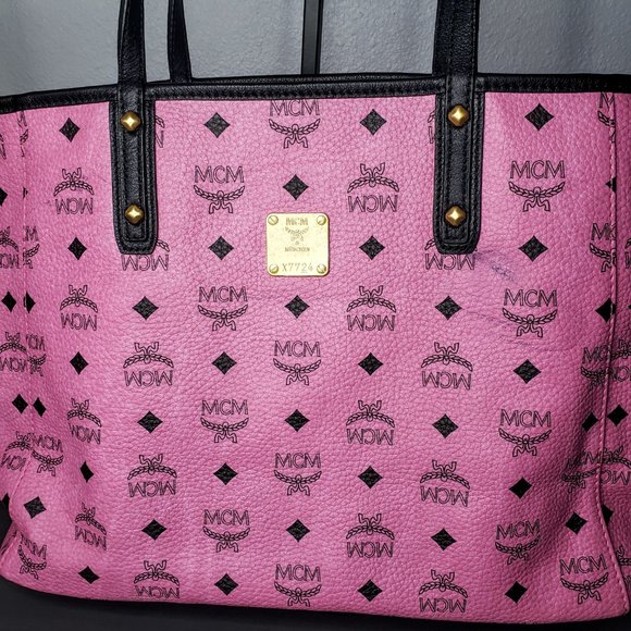 ‼️SOLD‼️MCM Reversible Shopper Tote - Bubblegum Pink Visetos Rare Interior - Picture 3 of 16